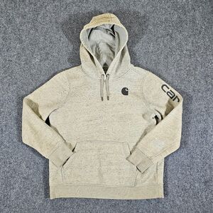 Carhartt Pullover Sweatshirt Hoodie Cream/Ivory Youth Size XL(16-18)‎ Flawed
